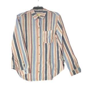 Anthropologie Maeve Womens Medium Chatham Striped Button Down Long Sleeve Pocket
